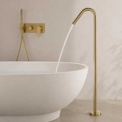Concealed Installation Floor-Mounted Bathtub Faucet with Handheld Shower