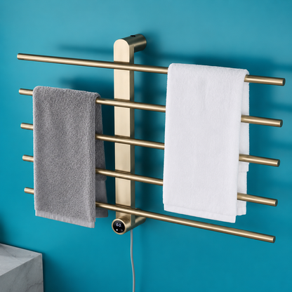 Wall-Mounted Electric Heated Towel Rack with Digital Temperature Control 5 Bars