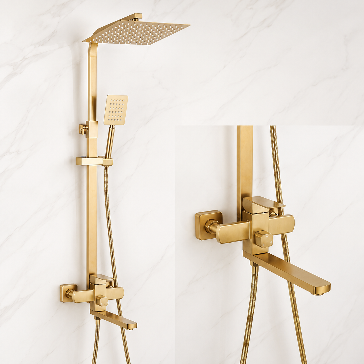 Brushed Gold Shower Faucet Shower System