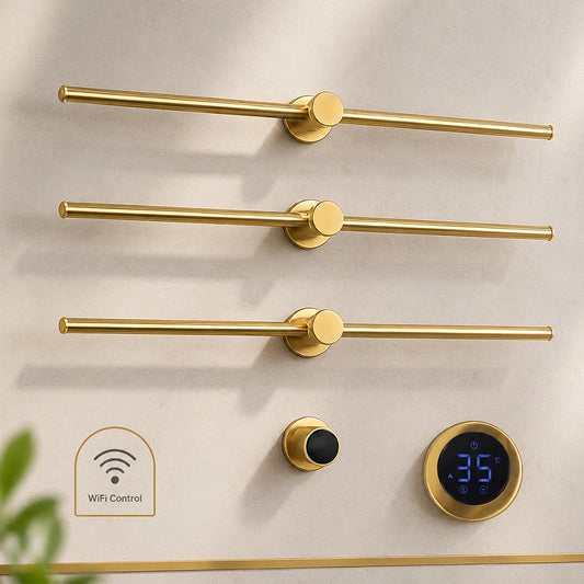 Wall-Mounted 3-Bar WiFi Heated Towel Rack with Smart Control