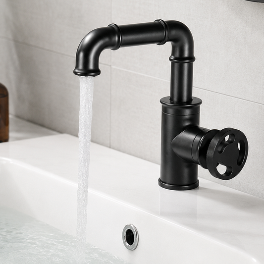 Bathroom Faucet Sink Taps with Vintage Wheel Handle Basin Faucet
