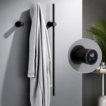 Electric Heated Towel Warmer Rack, Wall-Mounted Bathroom Towel Dryer with Digital Timer