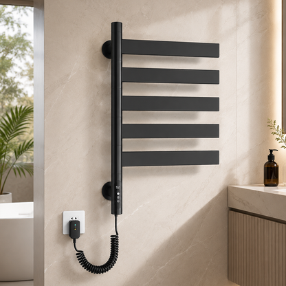 Swivel Electric Heated Towel Rack with Timer
