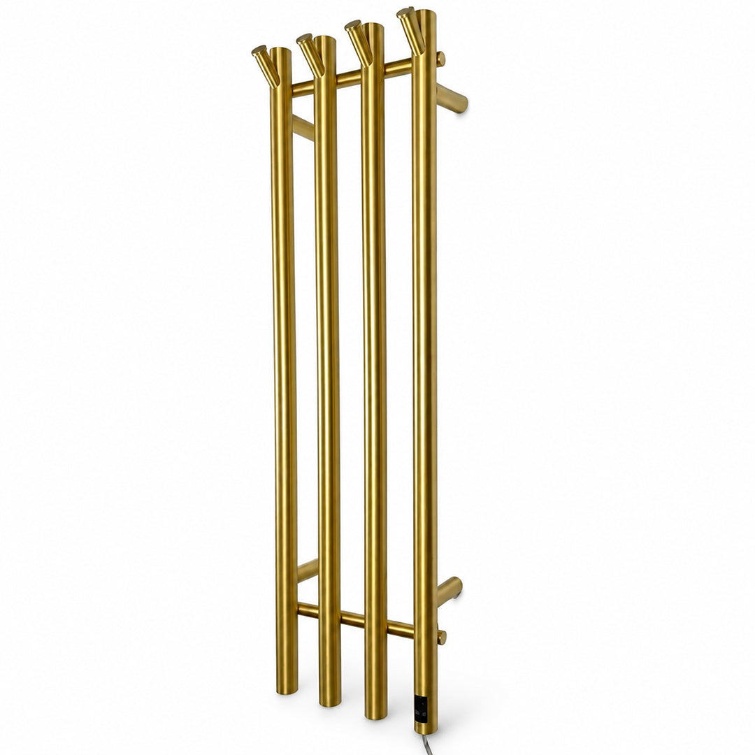 Stainless Steel Electric Heated Towel Rack with Hooks