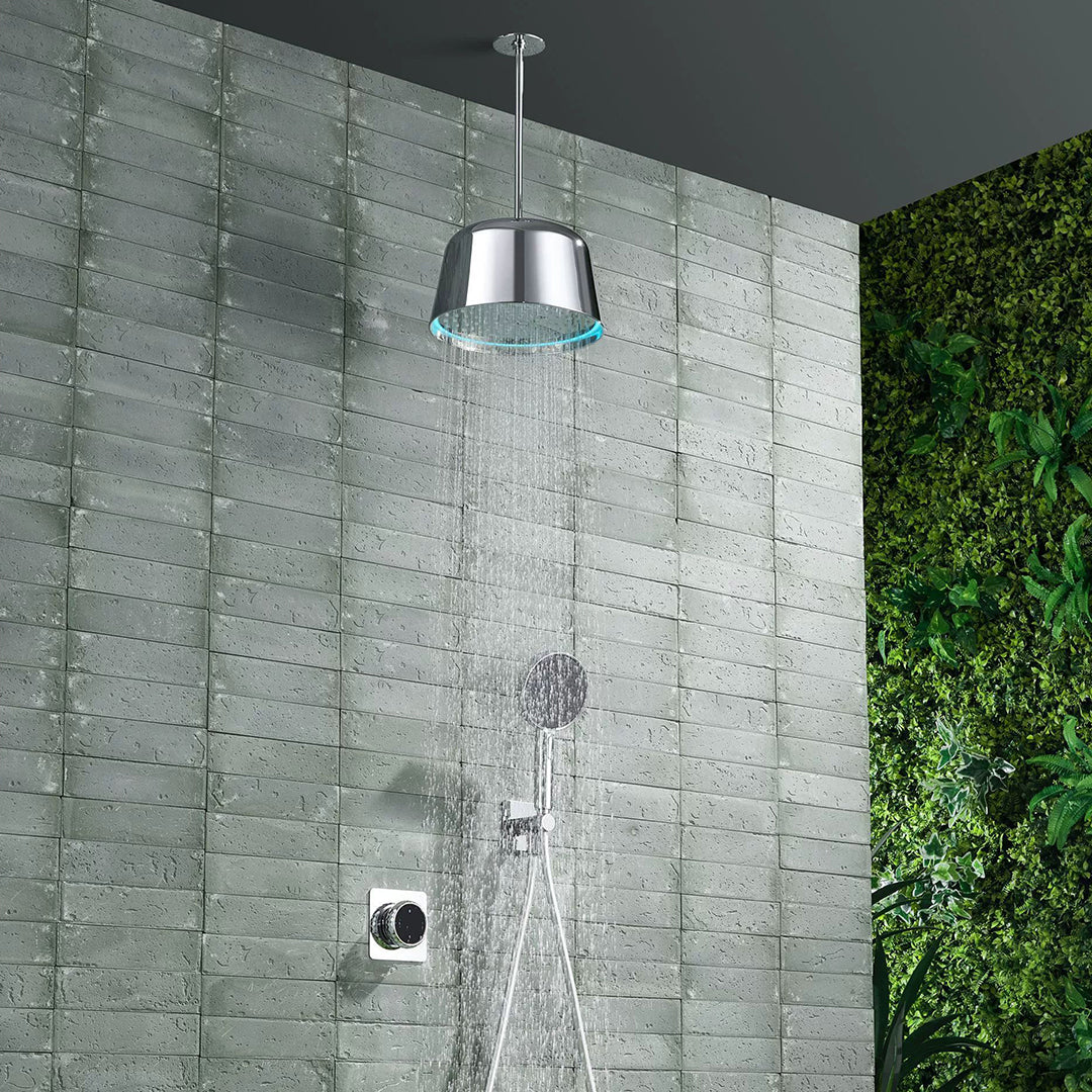 Concealed LED Ceiling Rain Shower System with Handheld Sprayer