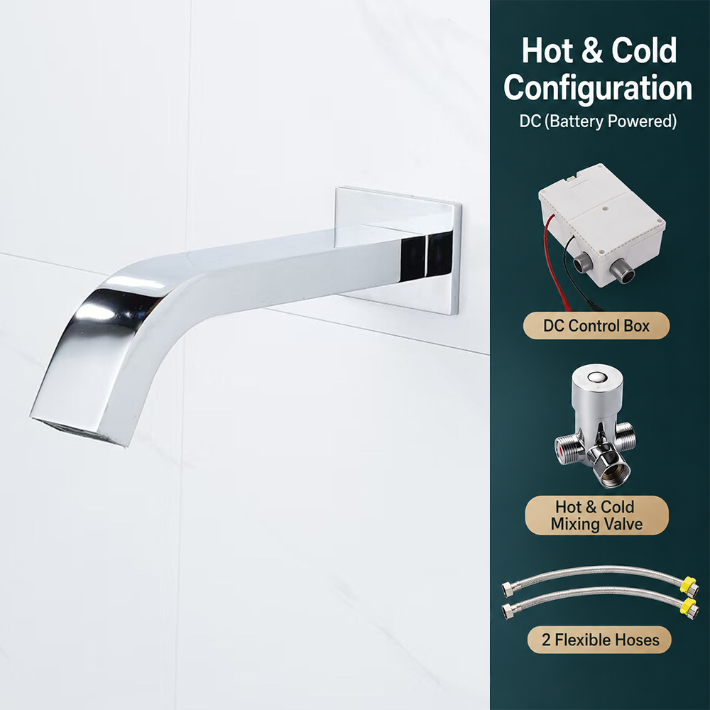 Wall Mount Automatic Bathroom Sink Faucet Sensor Basin Faucet