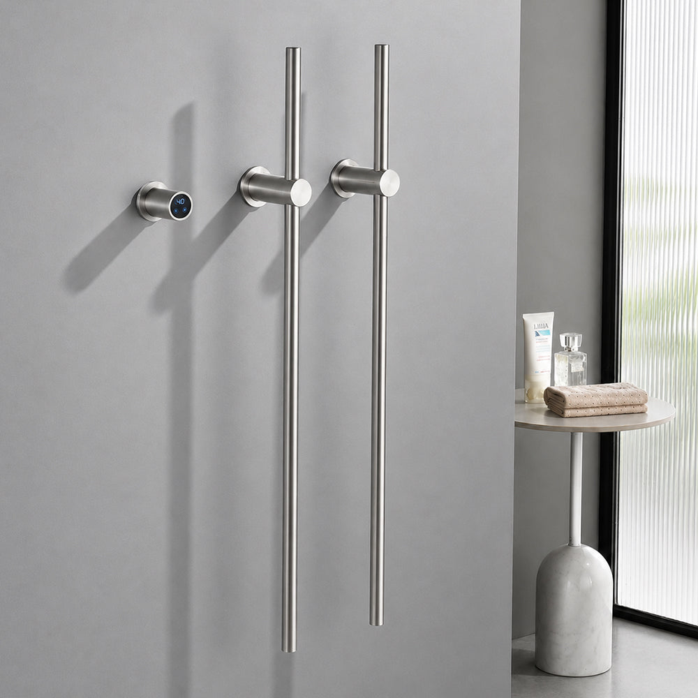 Electric Heated Towel Warmer Rack, Wall-Mounted Bathroom Towel Dryer with Digital Timer
