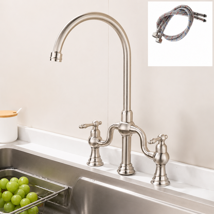 Kitchen Faucet Dual Handle High Arc Luxury Tap