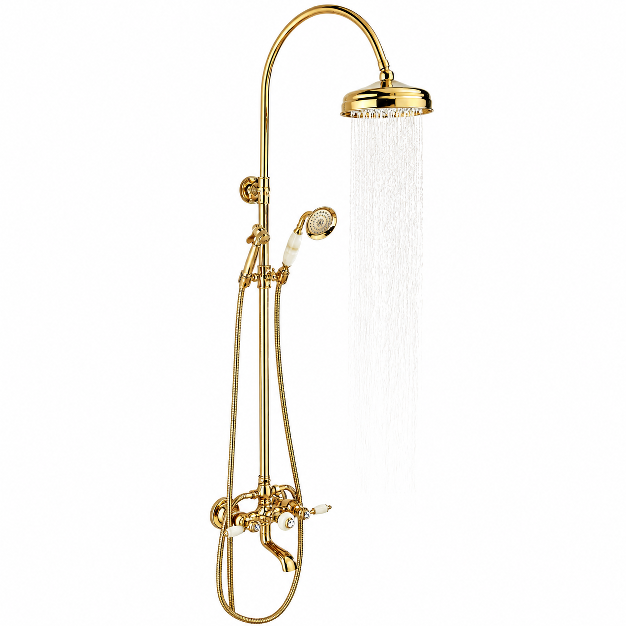 Luxury Bathroom Shower Faucet Set Rainfall Shower System Wall Mount Bathroom Faucet