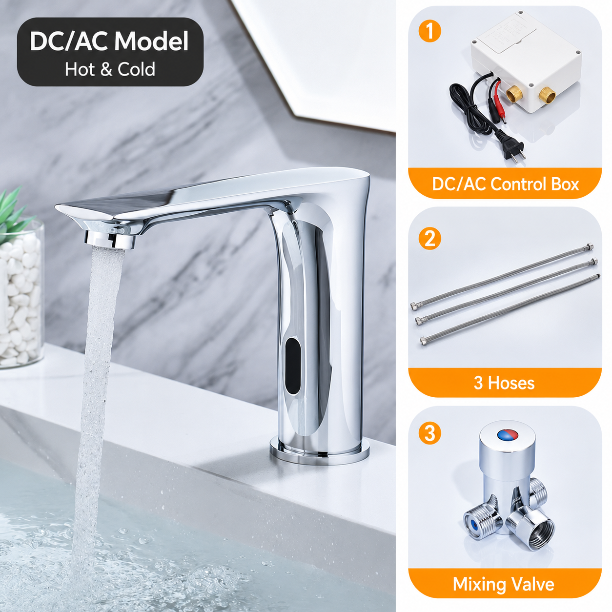 Touchless Sensor Basin Faucet Automatic Bathroom Faucet