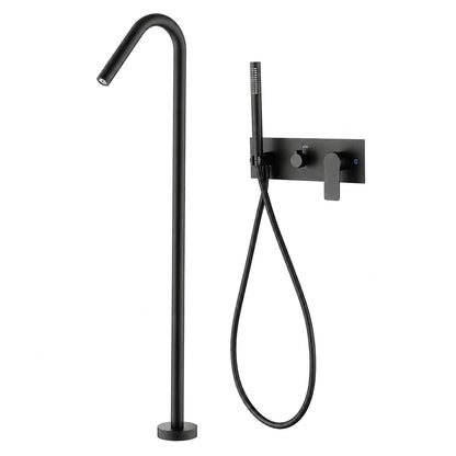 Concealed Installation Floor-Mounted Bathtub Faucet with Handheld Shower