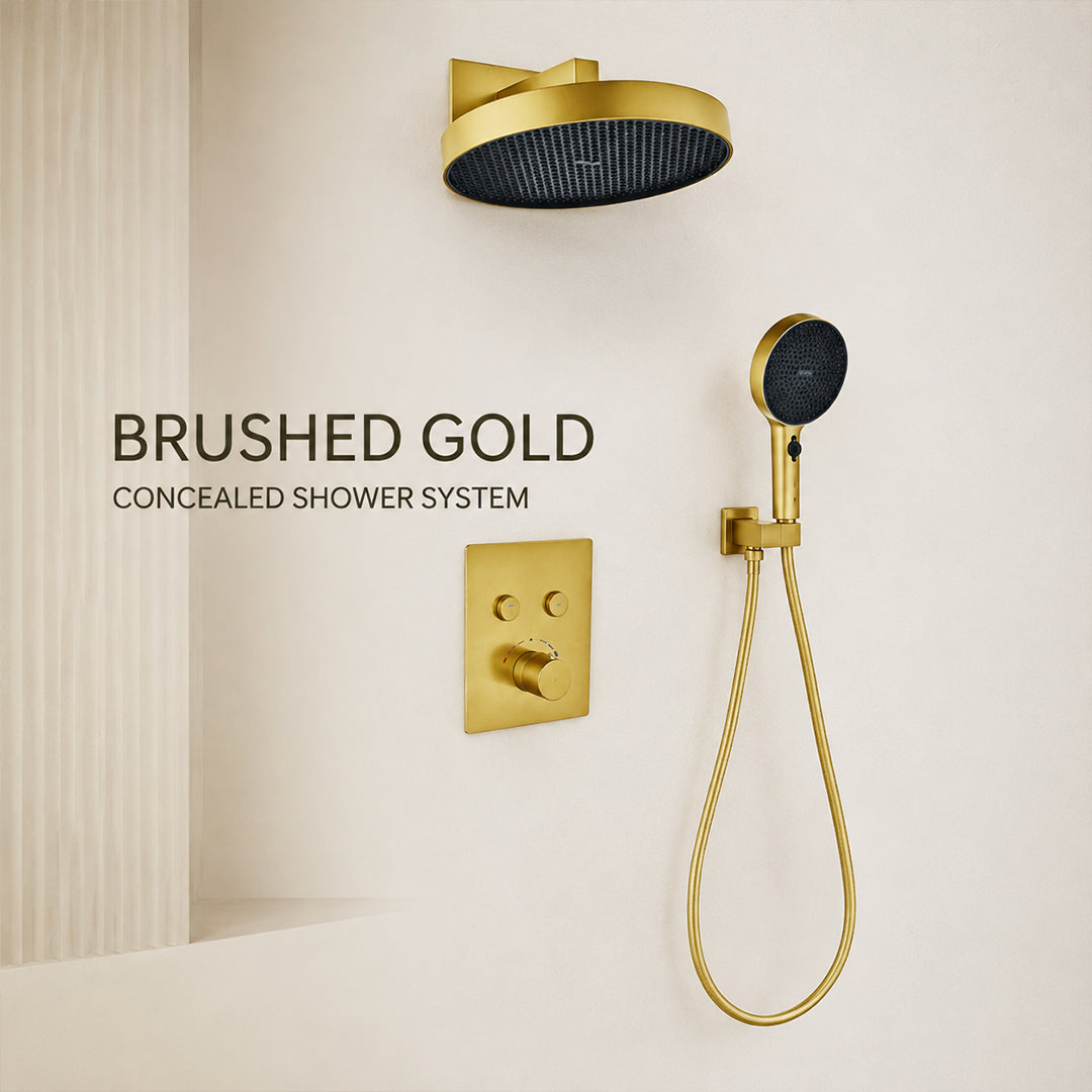Concealed Shower System with Rainfall Shower & Multi-Mode Handheld Spray