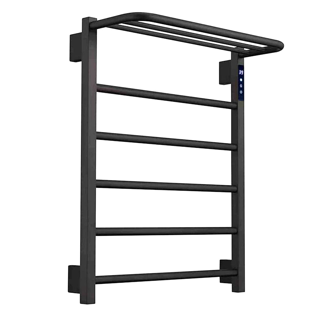 Wall Mounted Heated Towel Rack with Top Shelf, Timer & Temperature Control