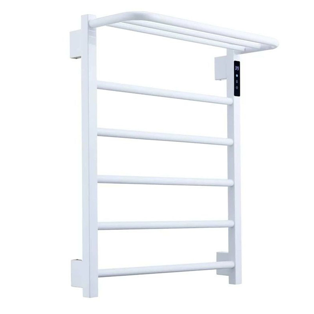 Wall Mounted Heated Towel Rack with Top Shelf, Timer & Temperature Control