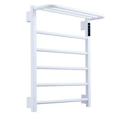 Wall Mounted Heated Towel Rack with Top Shelf, Timer & Temperature Control