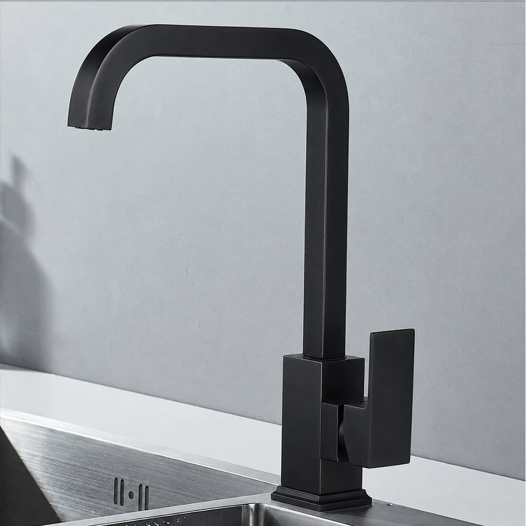 Antique Brass Kitchen Faucet Single Handle Hot and Cold Mixer Tap for Sink