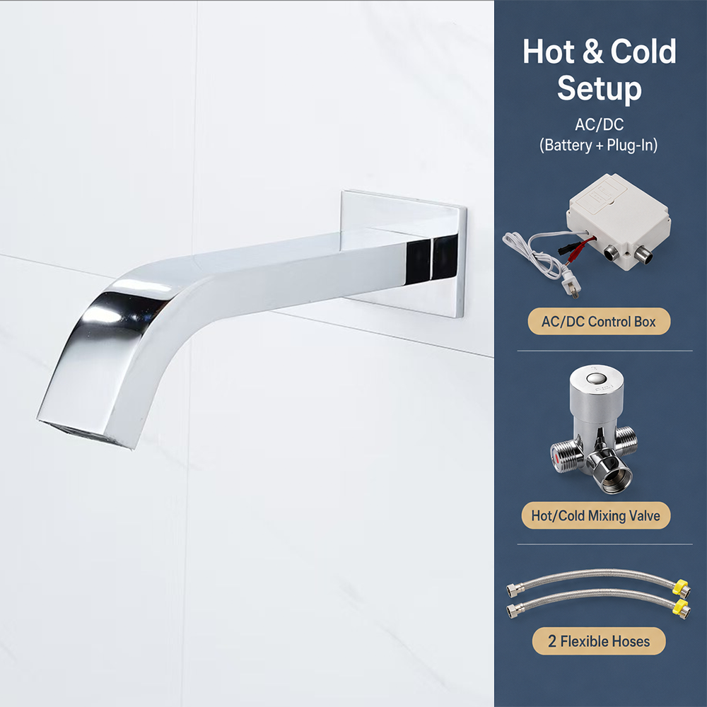 Wall Mount Automatic Bathroom Sink Faucet Sensor Basin Faucet