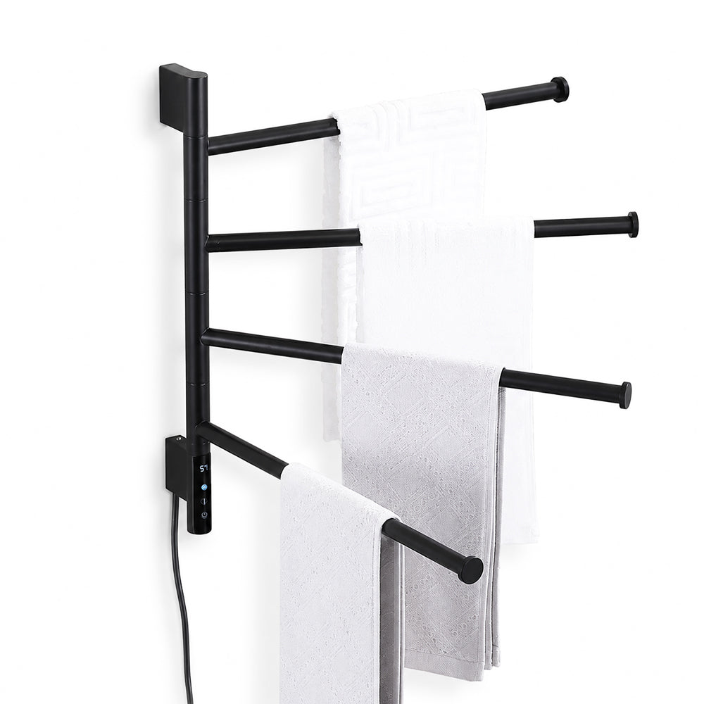 360 swivel electric heated towel rack brushed gold