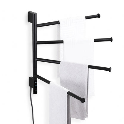 360 swivel electric heated towel rack brushed gold