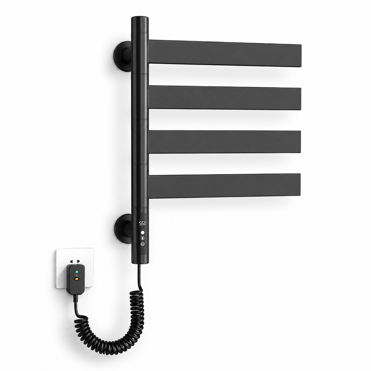 Swivel Electric Heated Towel Rack with Timer