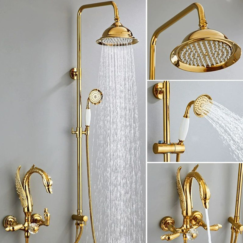 Bathroom Shower Faucet Set Swan Rainfall Shower System