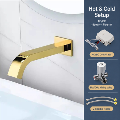 Wall Mount Automatic Bathroom Sink Faucet Sensor Basin Faucet