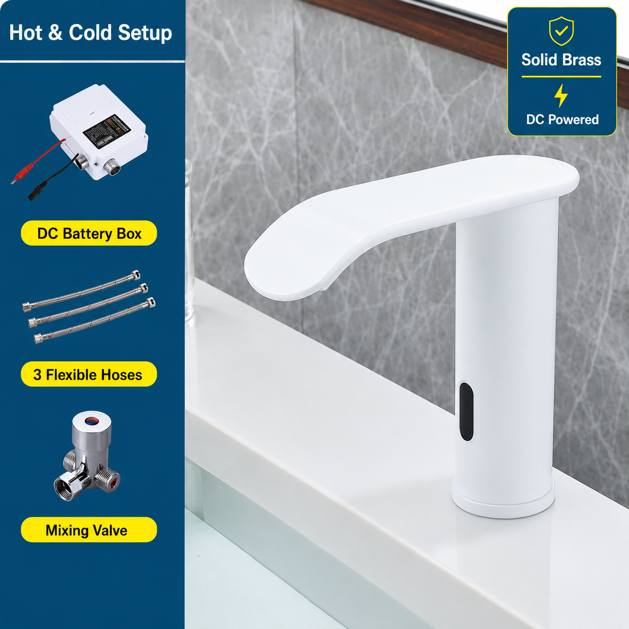 Touchless Sensor Waterfall Bathroom Faucet Basin Faucet