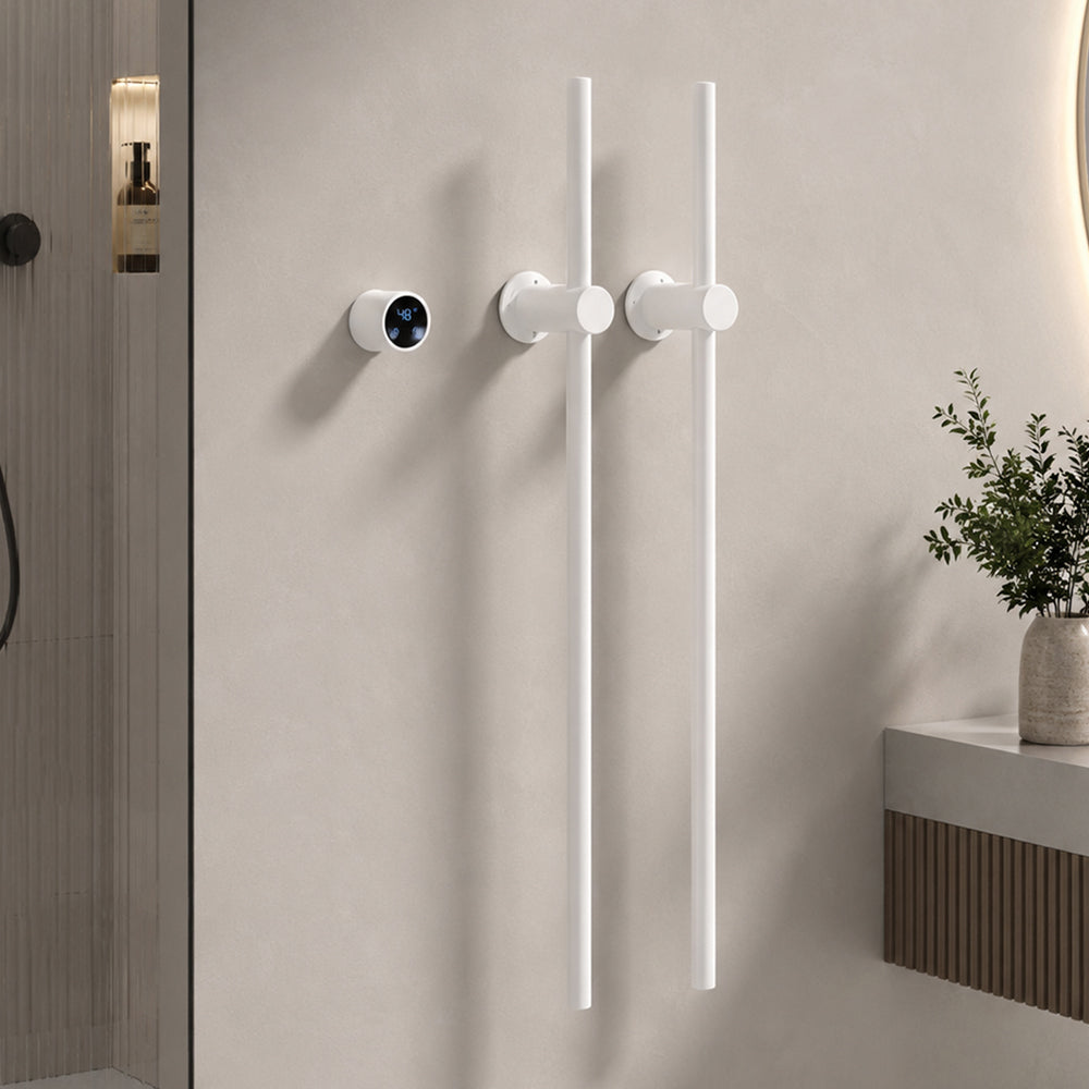 Electric Heated Towel Warmer Rack, Wall-Mounted Bathroom Towel Dryer with Digital Timer