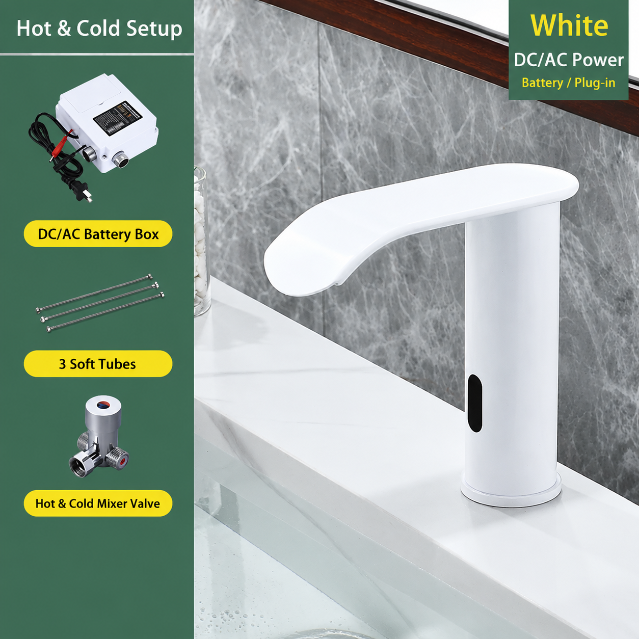 Touchless Sensor Waterfall Bathroom Faucet Basin Faucet