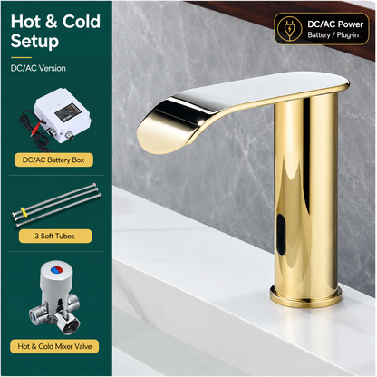 Touchless Sensor Waterfall Bathroom Faucet Basin Faucet