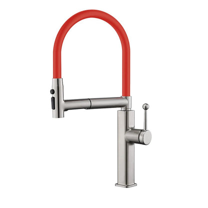 Pull-Down Kitchen Faucet with Flexible Spout and Single Handle