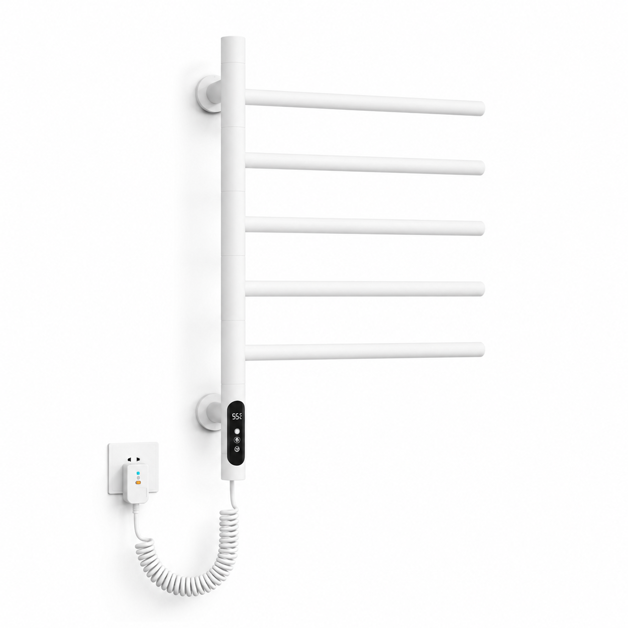 Swivel Electric Heated Towel Rack with Timer
