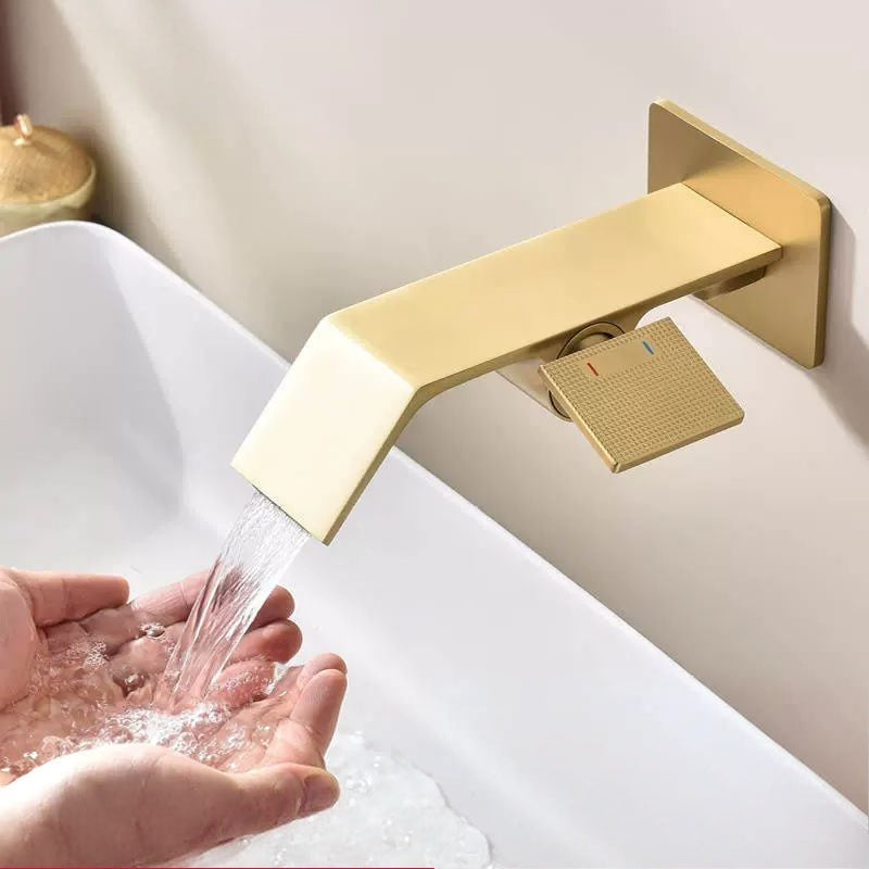 Brass Wall Mount Concealed Bathroom Sink Faucet  Basin  Faucet
