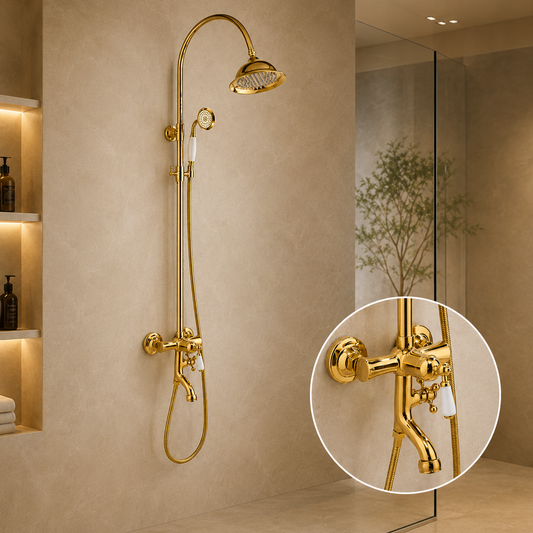 Bathroom Shower Faucet Set Rainfall Shower System Wall Mount Bathroom Faucet