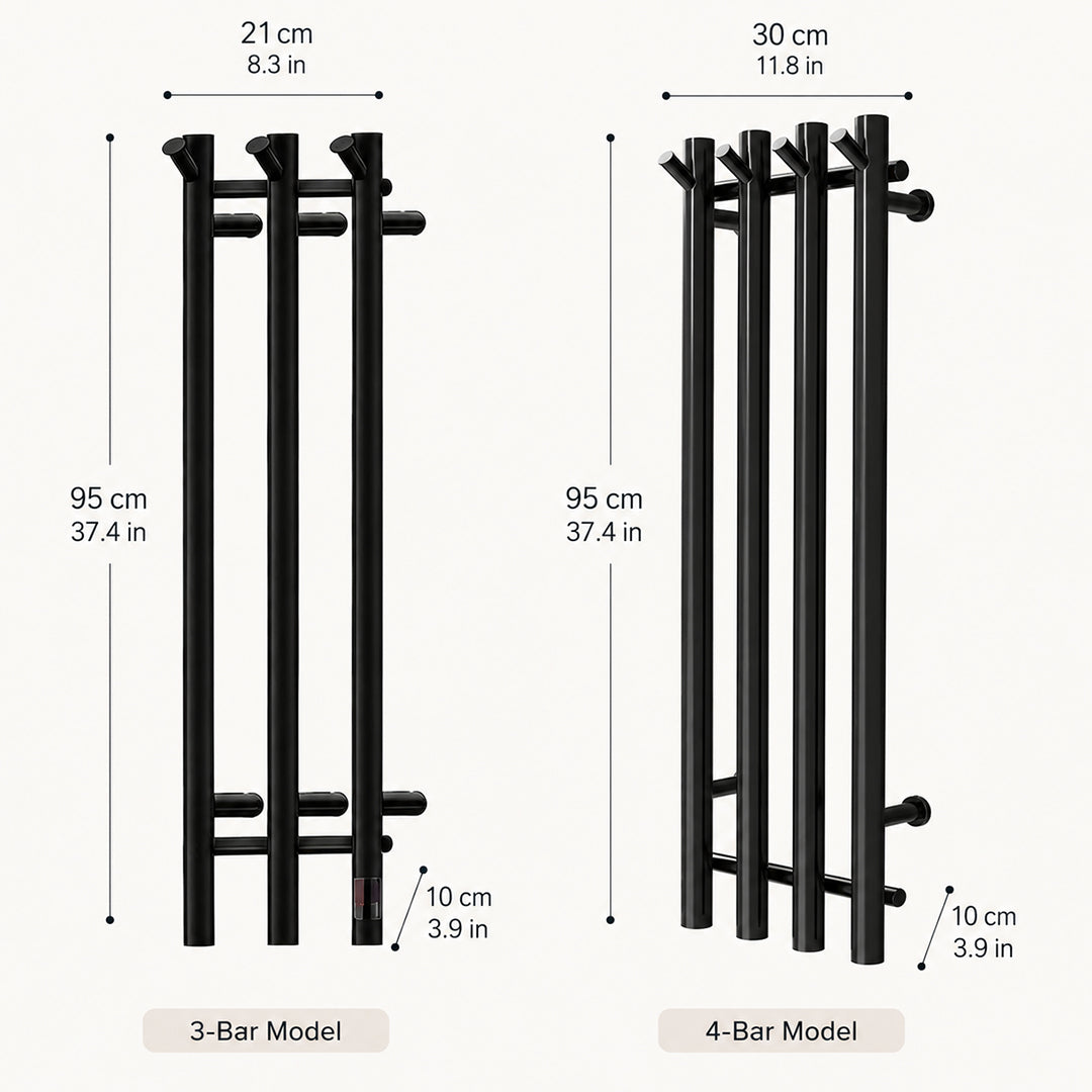 Stainless Steel Electric Heated Towel Rack with Hooks