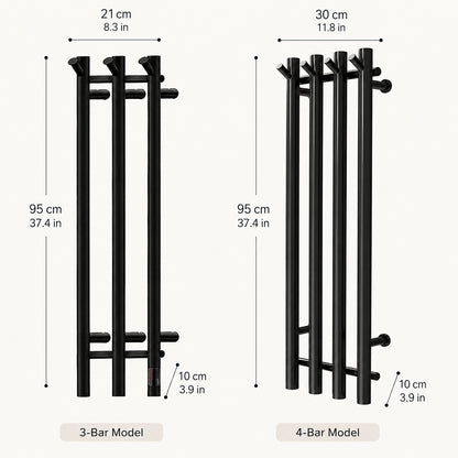 Stainless Steel Electric Heated Towel Rack with Hooks