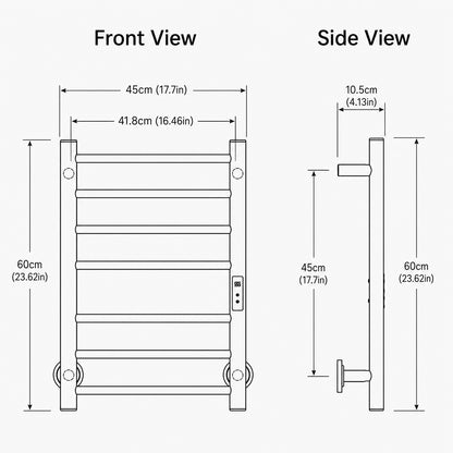 Stainless Steel Wall-Mounted Electric Heated Towel Rack