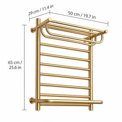 Wall-Mounted Electric Towel Warmer with Built-In Storage Shelf