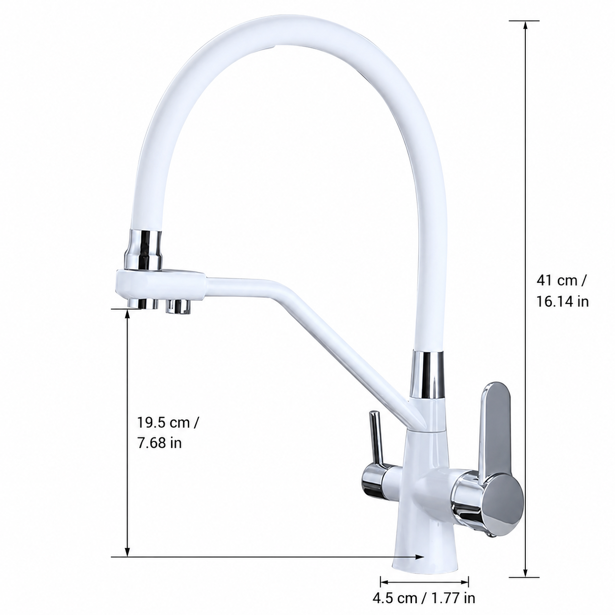 Brass High-Arc 3-Way Kitchen Faucet with Separate Purified Water Outlet