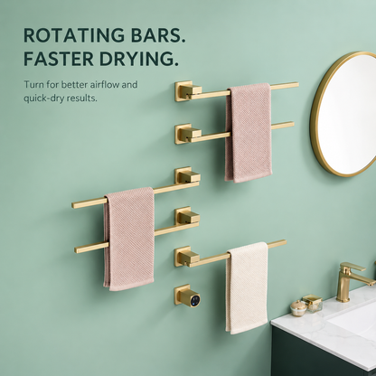 Swivel Electric Heated Towel Rack with Smart Timer