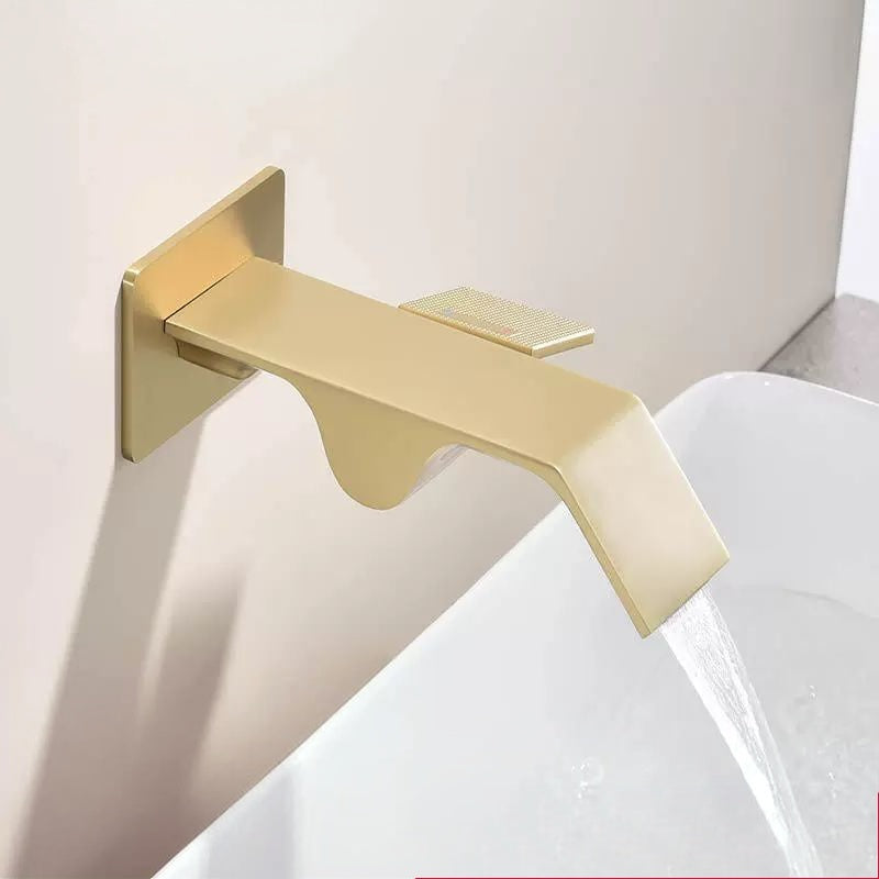Brass Wall Mount Concealed Bathroom Sink Faucet  Basin  Faucet