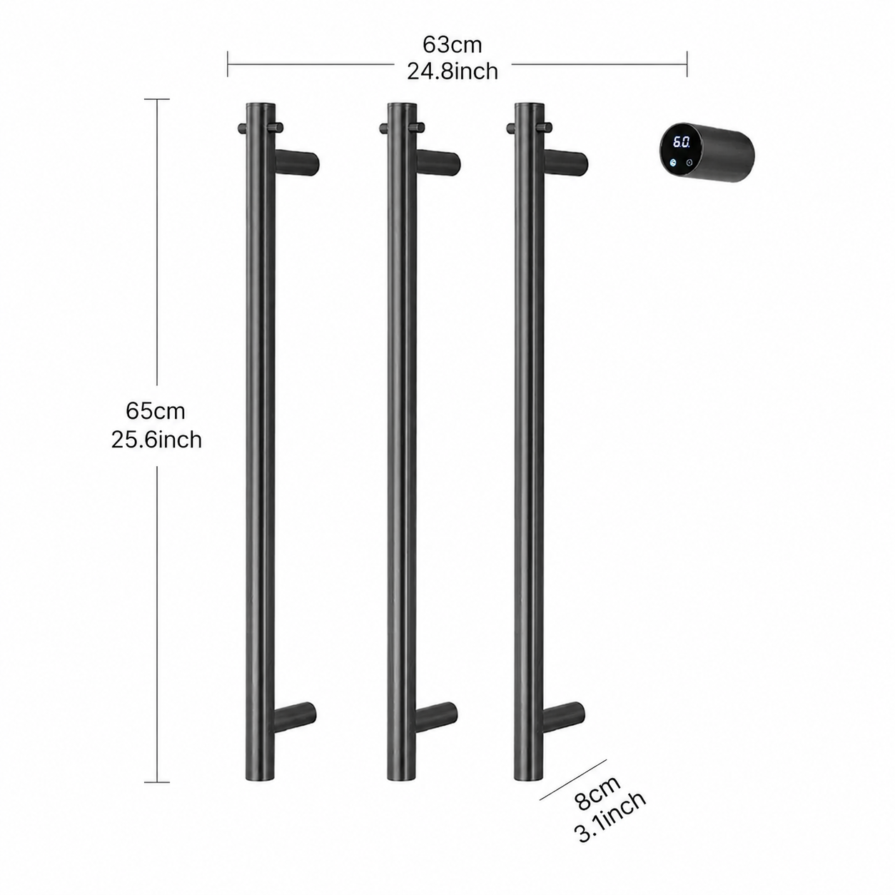 Luxury Smart Heated Towel Rack – Modern Wall Mounted Electric Towel Warmer with Digital Temperature Control