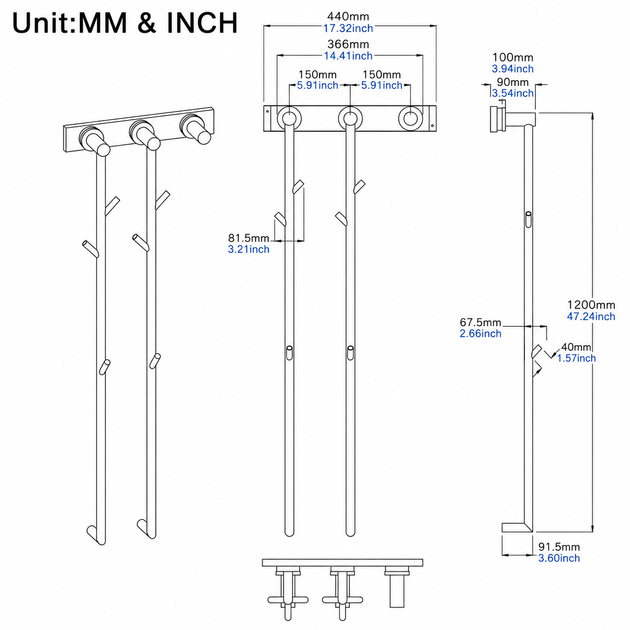 Concealed Hardwired Installation Bathroom Towel Warmer Fast Drying  Stainless Steel Electric Heated Towel Rack