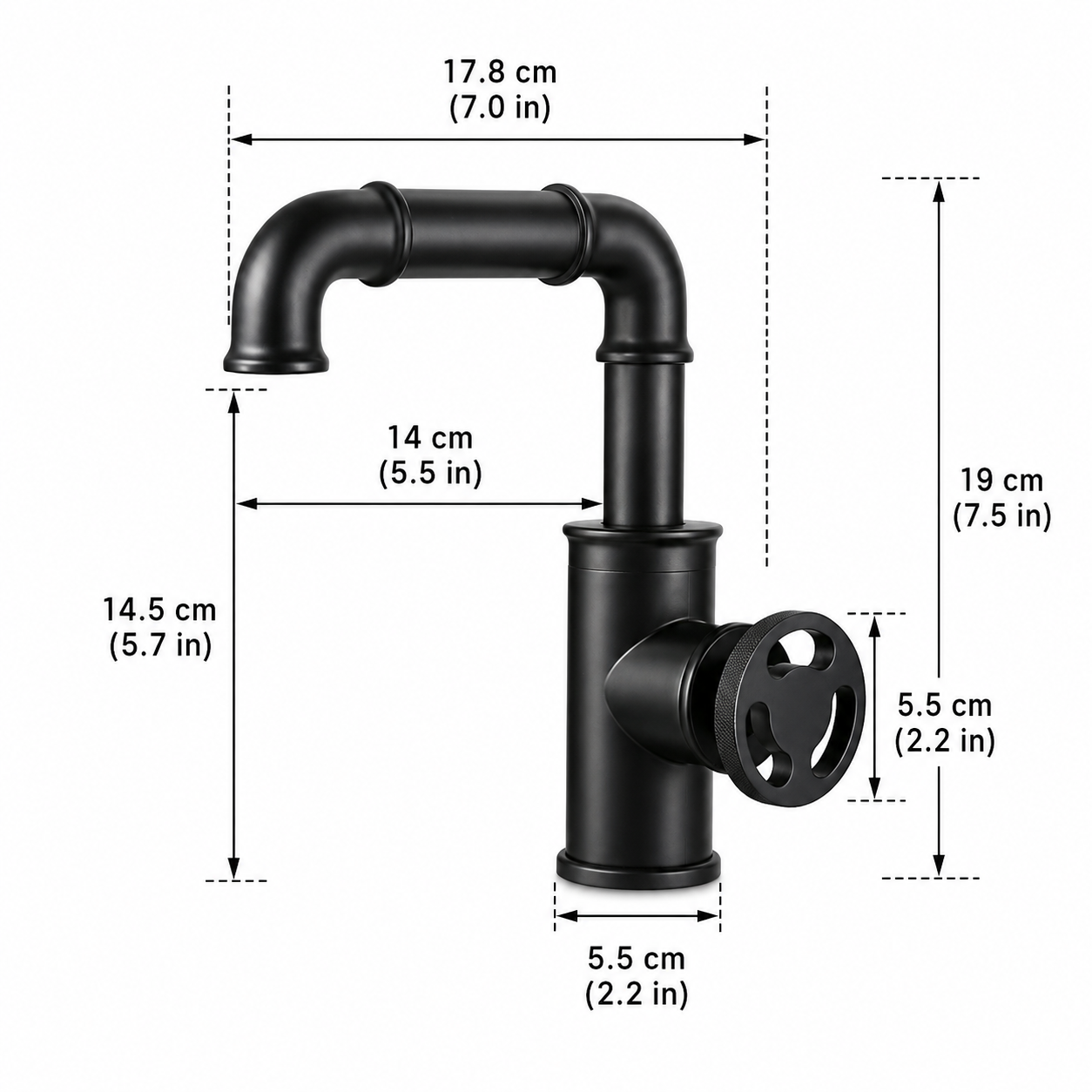 Bathroom Faucet Sink Taps with Vintage Wheel Handle Basin Faucet