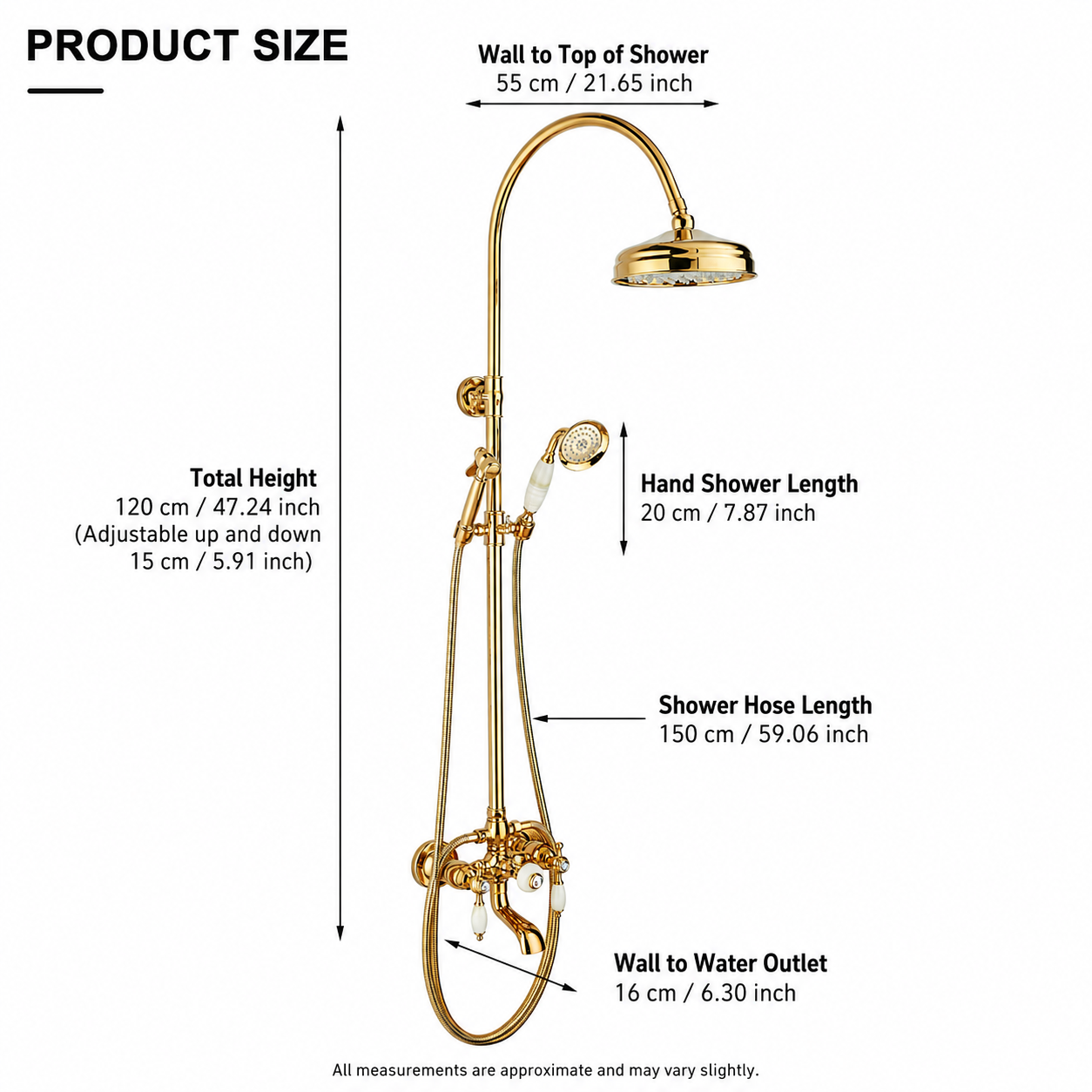 Luxury Bathroom Shower Faucet Set Rainfall Shower System Wall Mount Bathroom Faucet