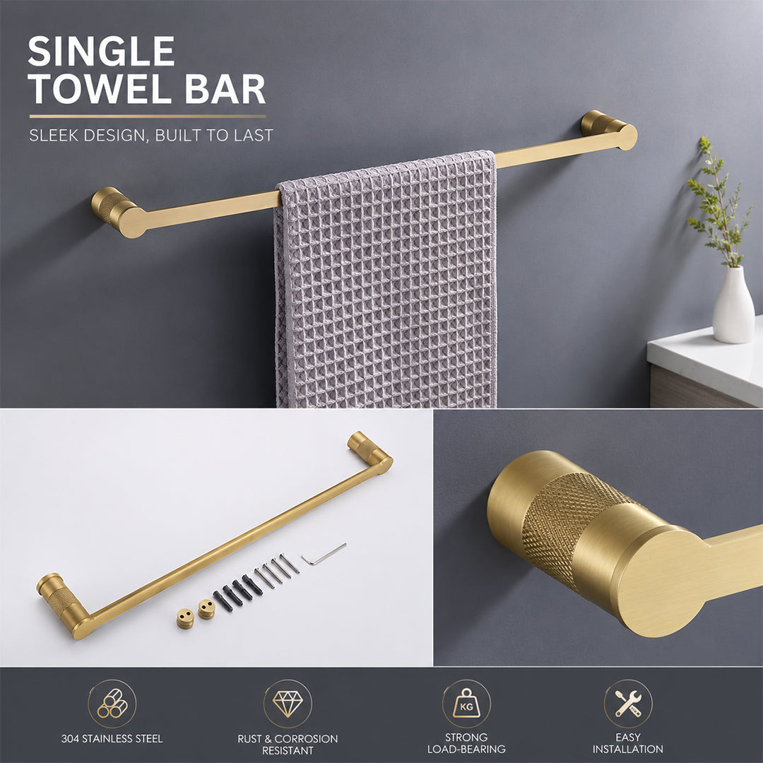 Brushed Gold Bathroom Hardware & Bathroom Accessories