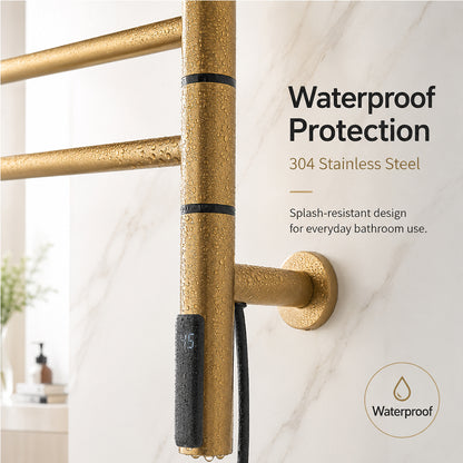 Wall-Mounted Rotating Heated Towel Rack with 4 Swivel Bars