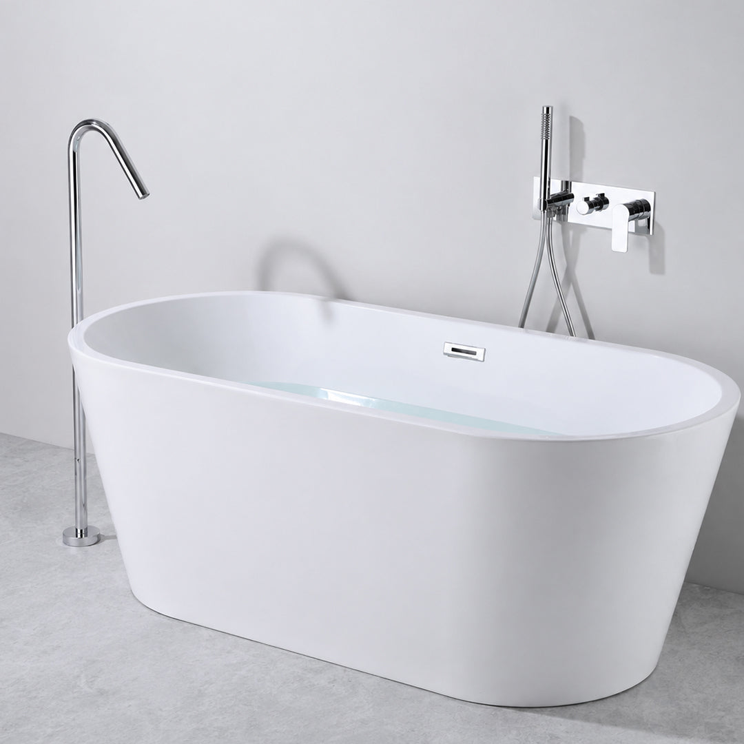 Concealed Installation Floor-Mounted Bathtub Faucet with Handheld Shower