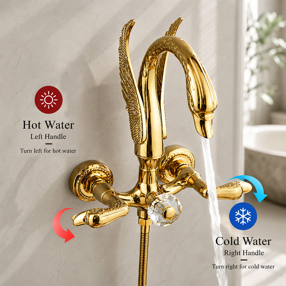 Bathroom Shower Faucet Set Swan Rainfall Shower System