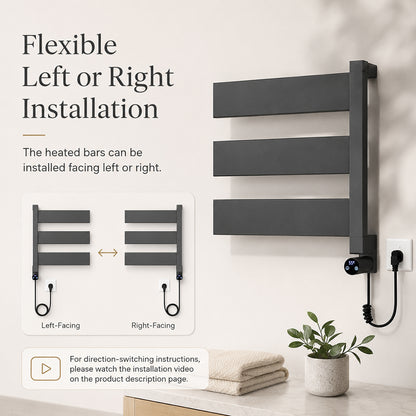 Stainless Steel Wall-Mounted Bathroom Heated Towel Rack